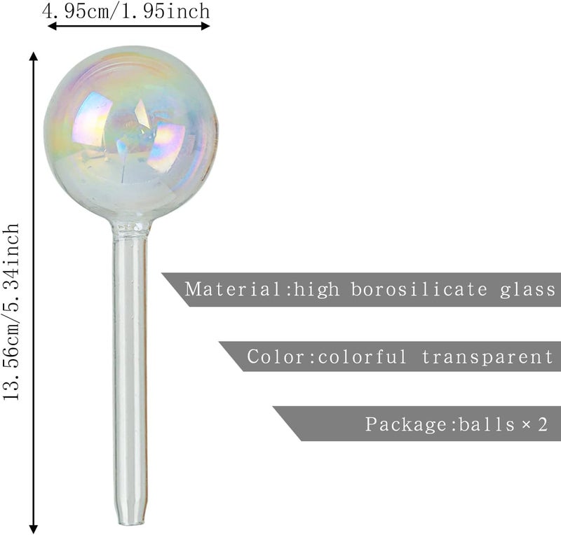 ZHIGUO 3Pcs Small Watering Globes Colorful Small Plant Watering Globes Plant Watering Globes Hand Blown Glass Indoor Plant Watering Globes - Image 2